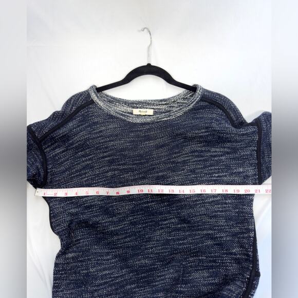Madewell Navy Knit Short Sleeve Sweater Mini Dress 100% Cotton Women’s Medium - Picture 9 of 12